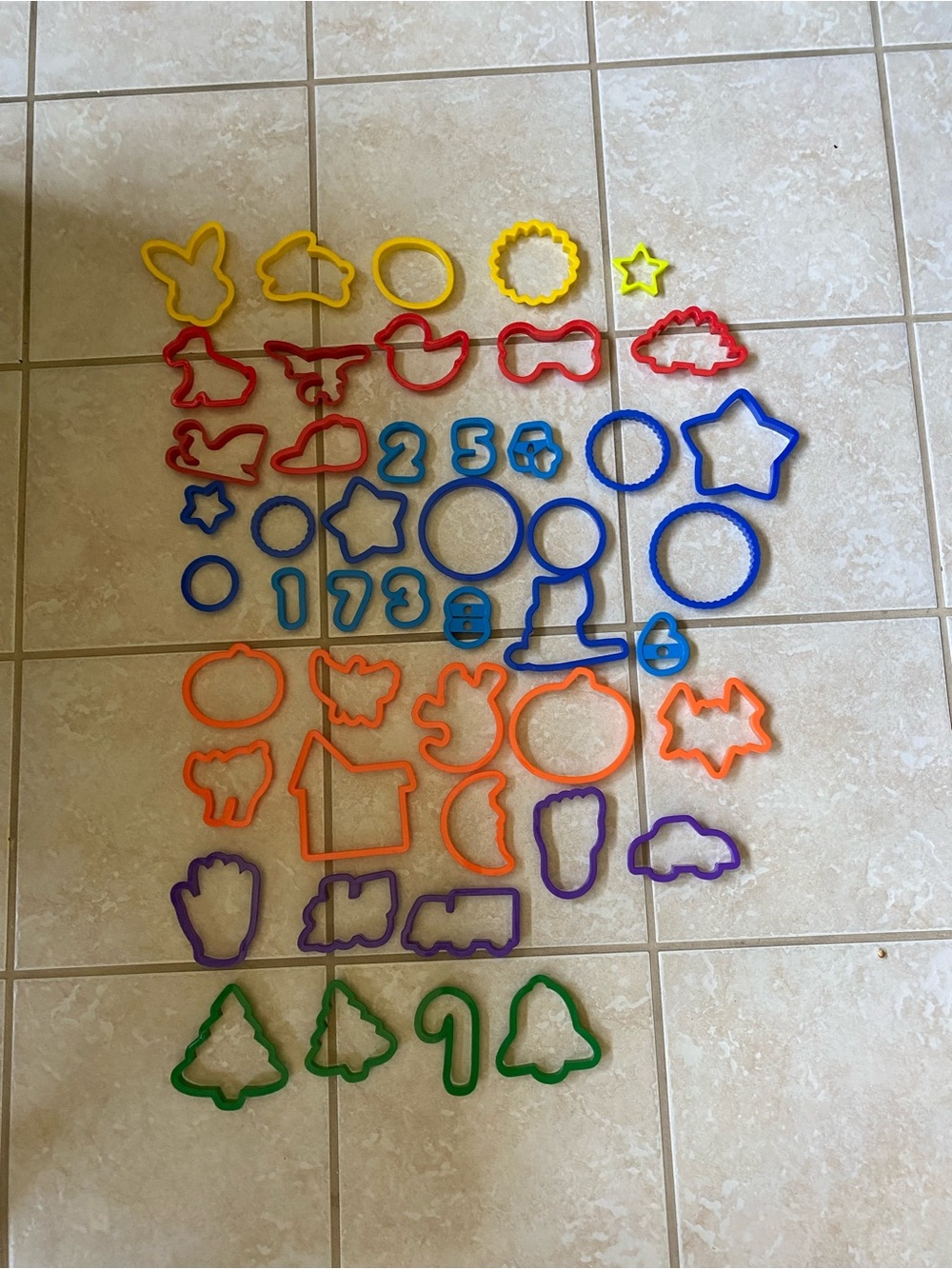 Wilton assorted Piece Cookie Cutter Set Plastic Alphabet Numbers Holiday Shapes